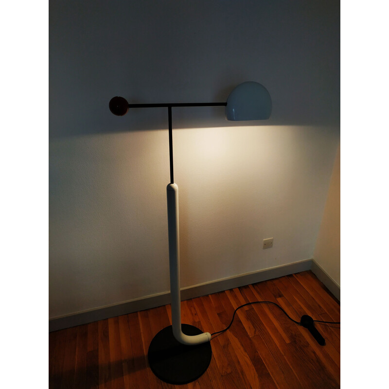 Vintage Tomo floorlamp for Luci in white metal 1980