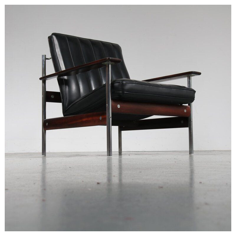 Fauteuil lounge vintage 1001 AF par Sven Ivar Dysthe pour Dokka Möbler Norvège 1959