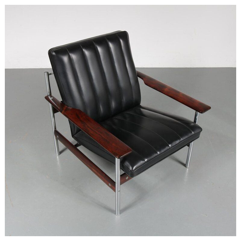 Fauteuil lounge vintage 1001 AF par Sven Ivar Dysthe pour Dokka Möbler Norvège 1959