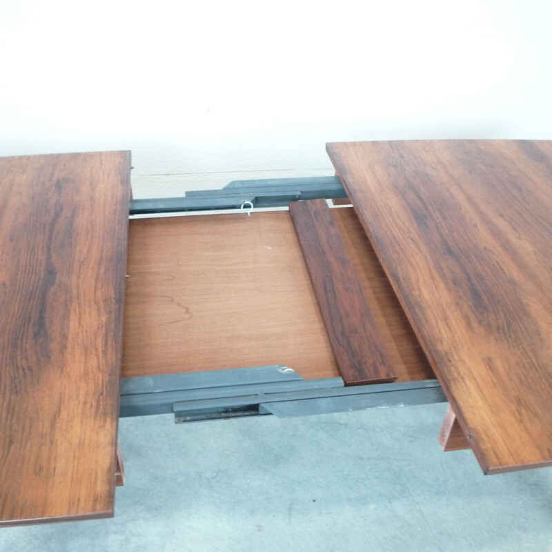 Vintage dining table extendable in rosewood, 1960s