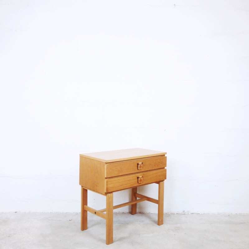 Vintage night stand in beech Swedish 1960