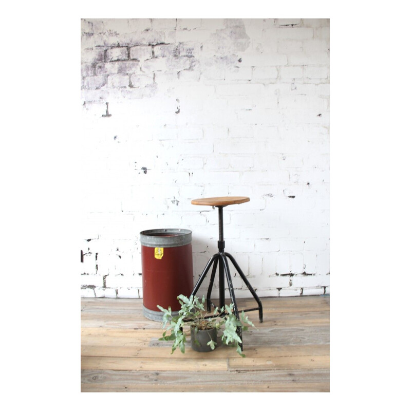 Vintage stool black France 1930s