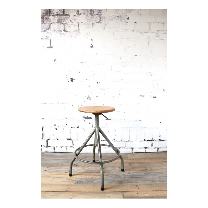 Tabouret pivotant vintage France des années 1950