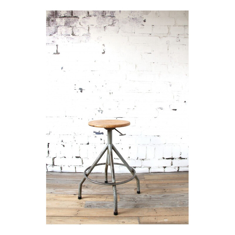 Vintage swivel stool France 1950s