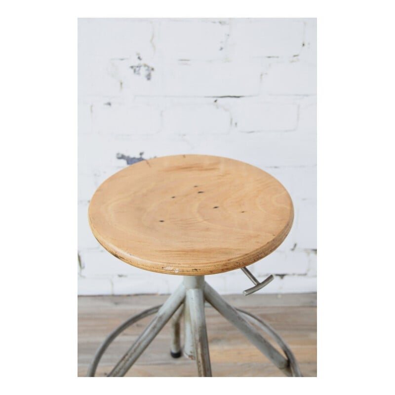 Vintage swivel stool France 1950s