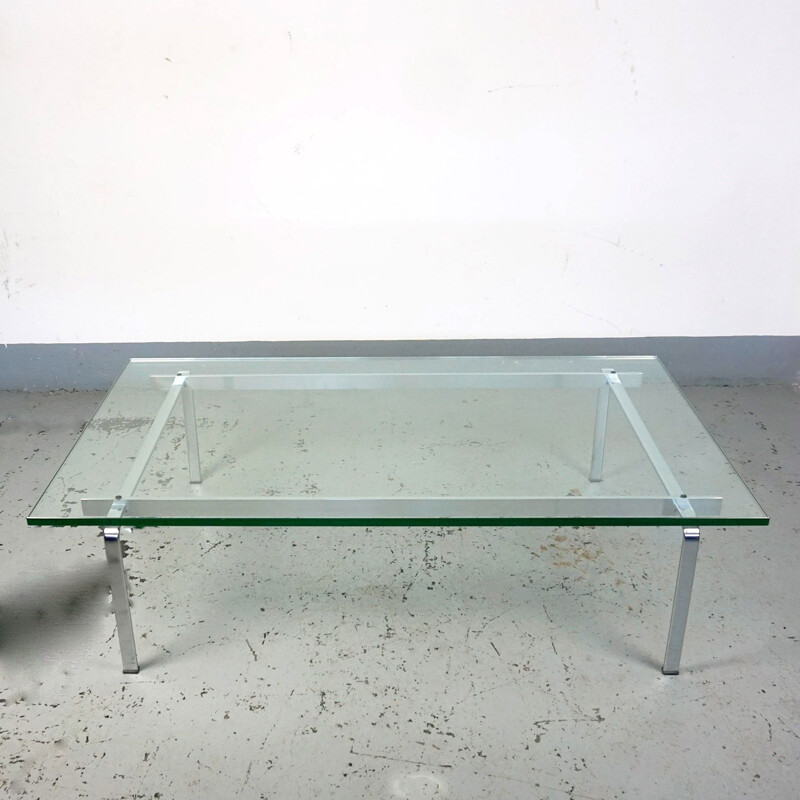 Vintage coffee table KF91 Steel and Glass By Fabricius and Kastholm Scandinavian 1960s