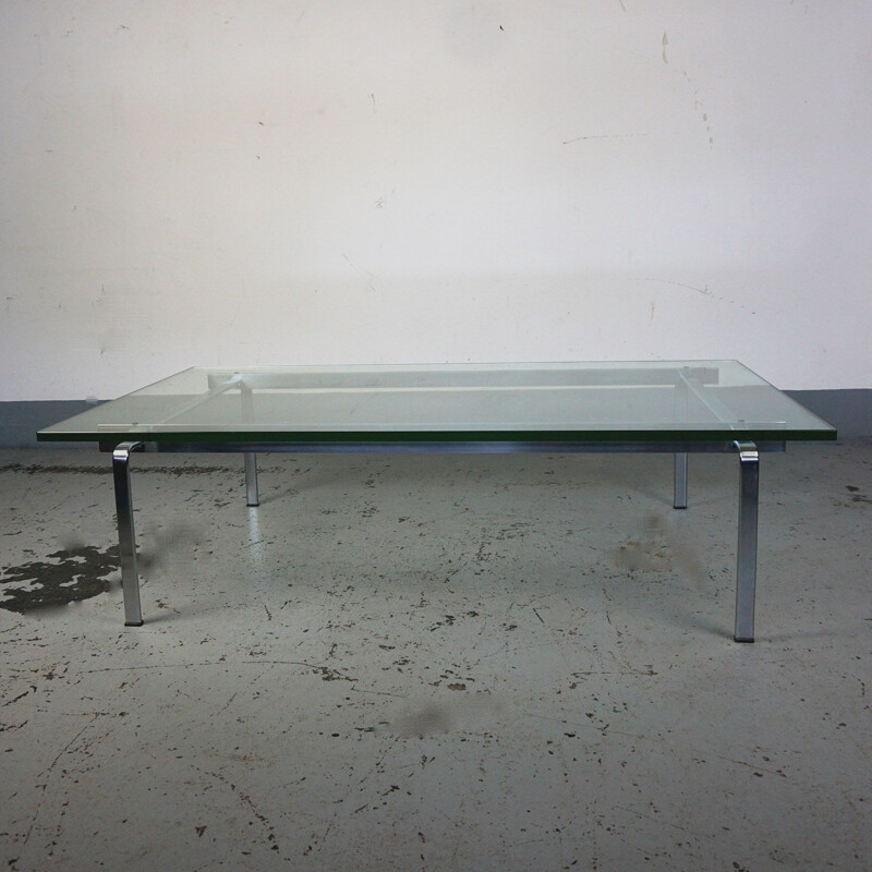 Vintage coffee table KF91 Steel and Glass By Fabricius and Kastholm Scandinavian 1960s