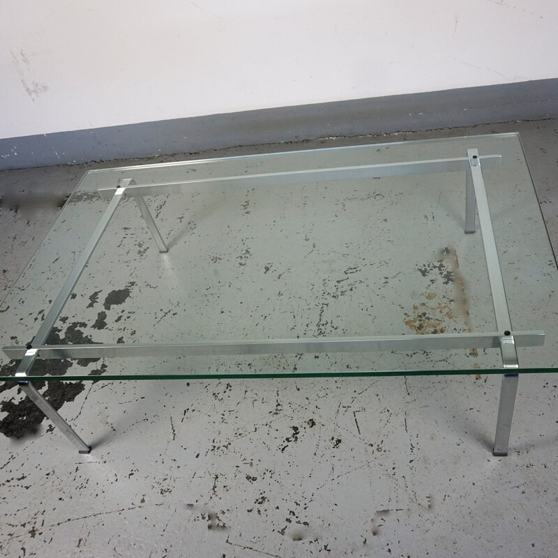 Vintage coffee table KF91 Steel and Glass By Fabricius and Kastholm Scandinavian 1960s