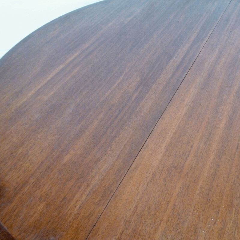 Vintage dining table round in teak with extension Sweden 1960