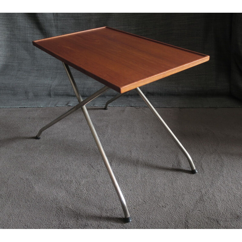 Vintage side table in Teak and Aluminium Denmark 1960s