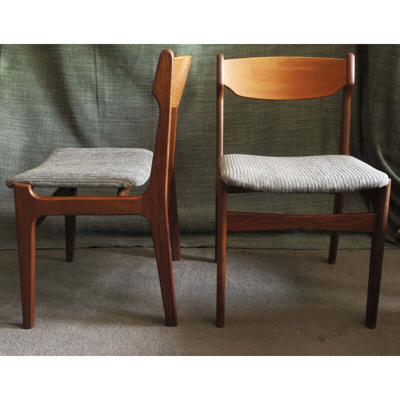 Pair of vintage chairs in teak by Erik Buch Denmark 1960s