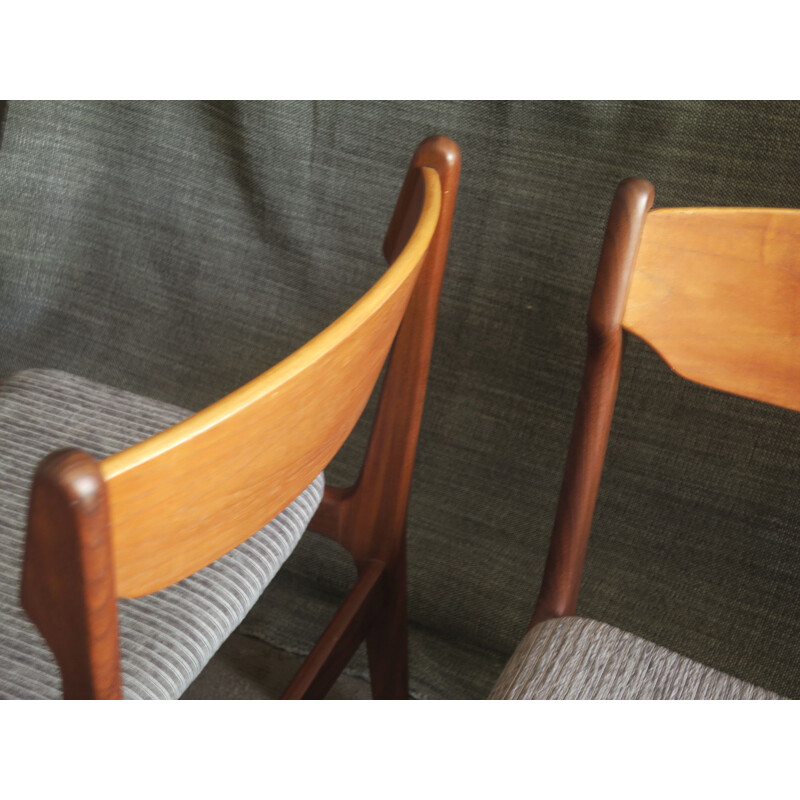 Pair of vintage chairs in teak by Erik Buch Denmark 1960s