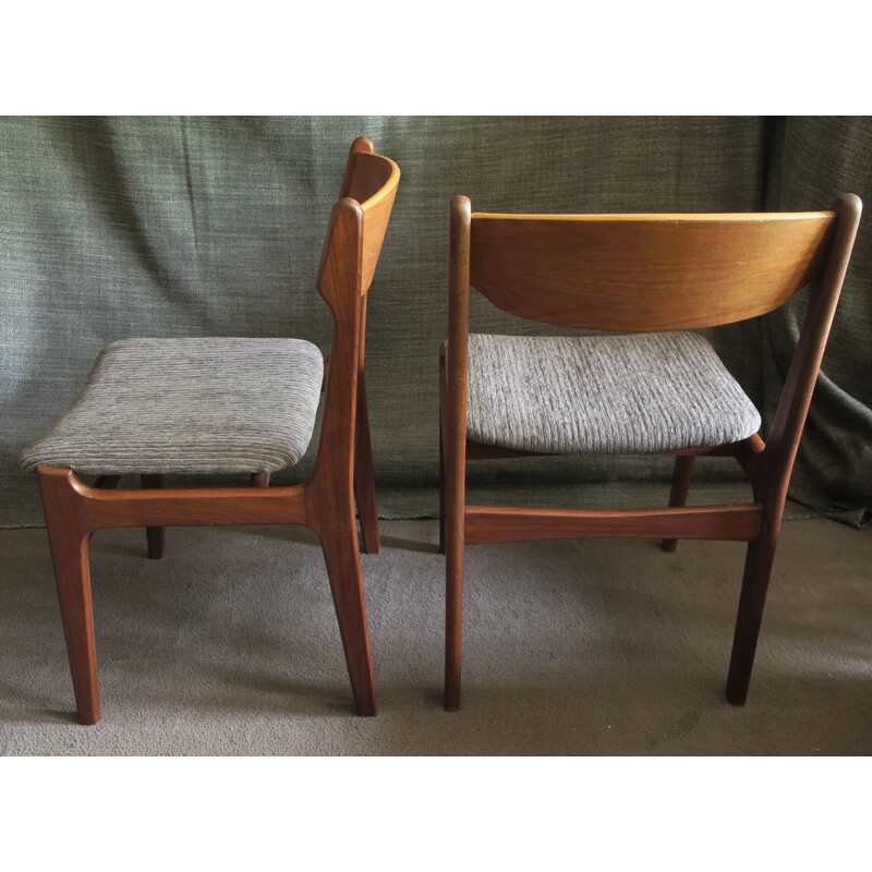Paire de chaises vintage en teck par Erik Buch Danemark années 1960