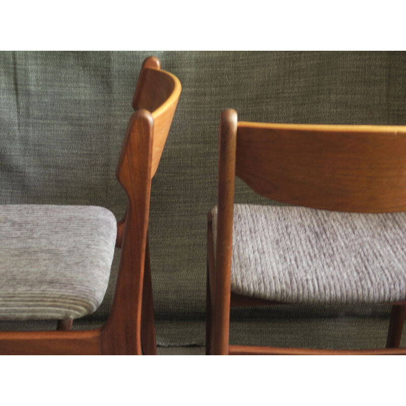 Pair of vintage chairs in teak by Erik Buch Denmark 1960s