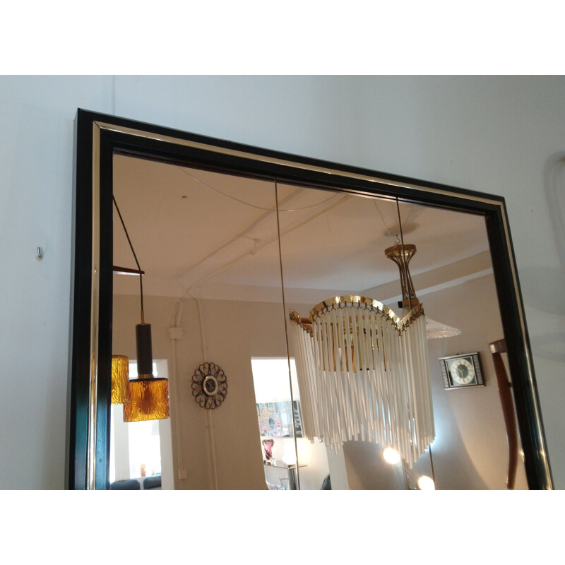 Vintage floor mirror XXL with console and wall lamp Italy 1970s
