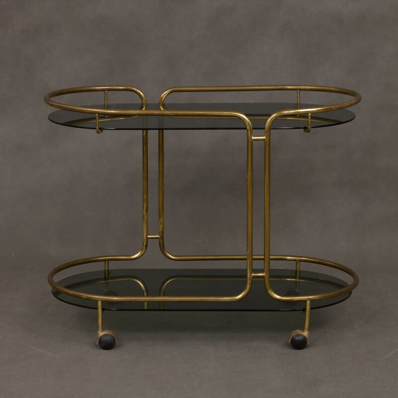 Vintage bar trolley in brass France