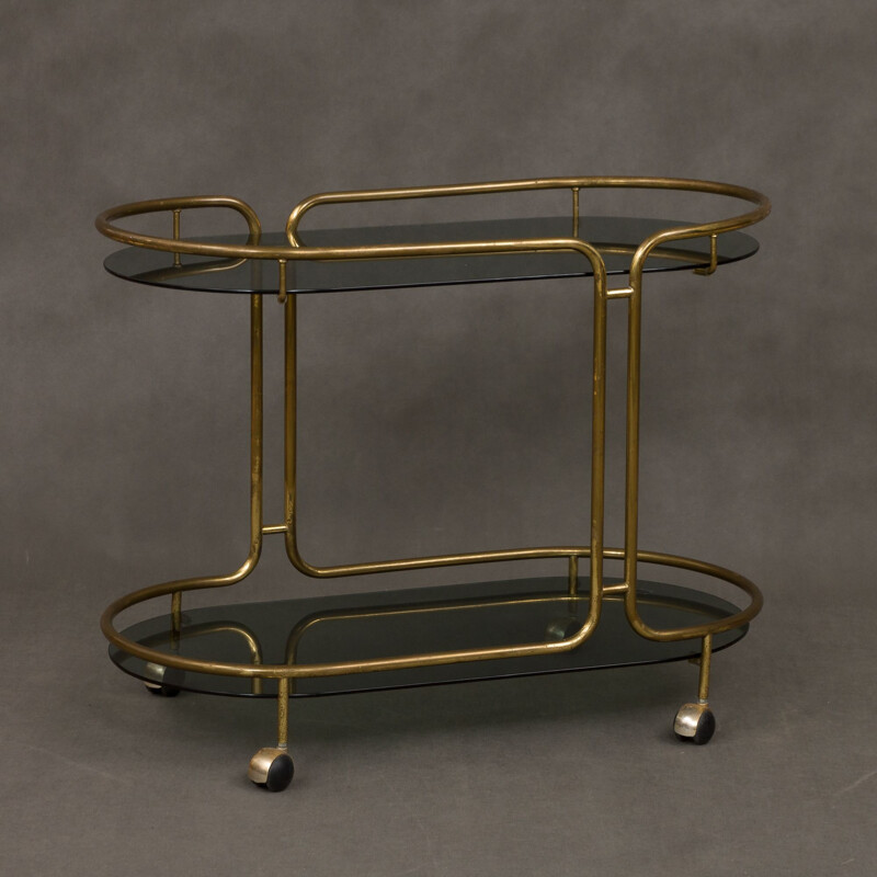 Vintage bar trolley in brass France