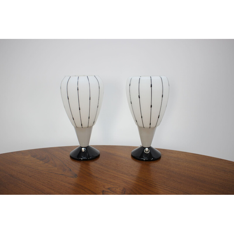 Set of 2 vintage table lamp by Drukov 1950 