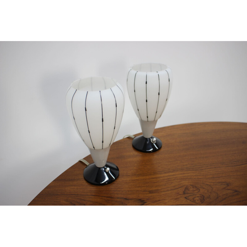 Set of 2 vintage table lamp by Drukov 1950 