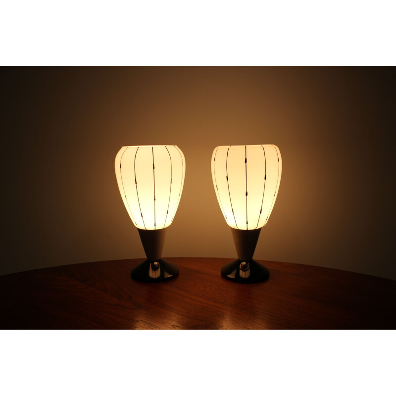 Set of 2 vintage table lamp by Drukov 1950 