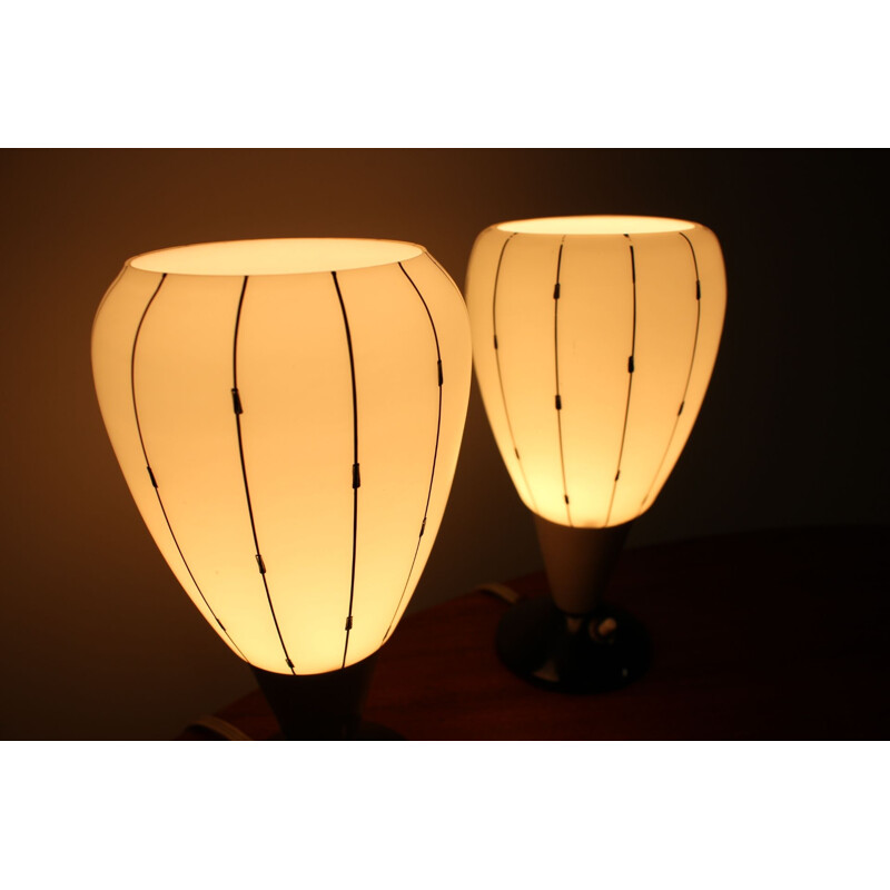 Set of 2 vintage table lamp by Drukov 1950 