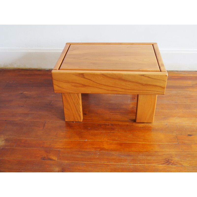 Pair of vintage side tables in solid Elm 1980