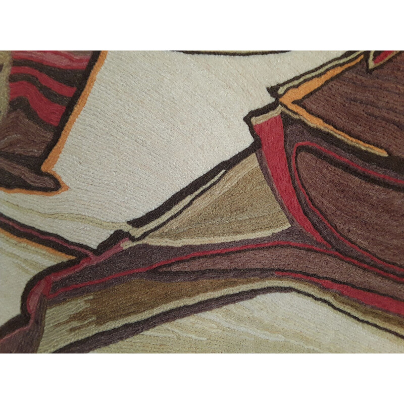 Vintage wool tapestry by Claude Prévost 1970