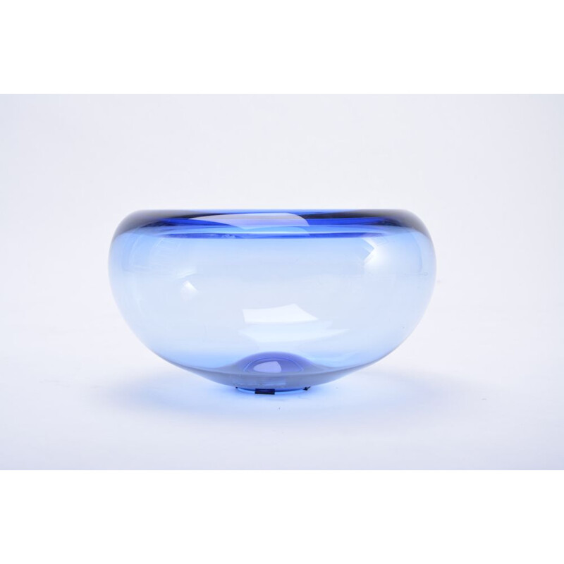 Provence bowl in blue glass by Lütken