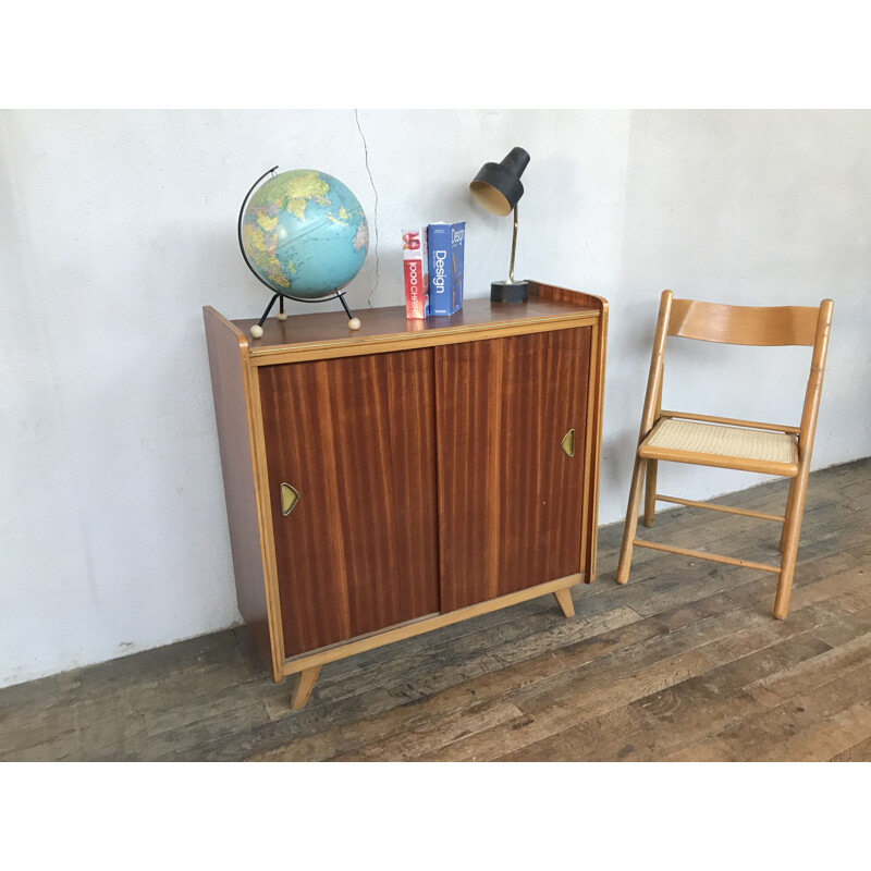 Vintage shoe cabinet with compass feet