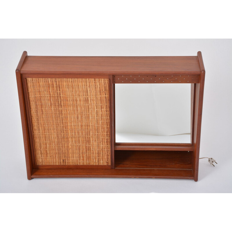 Vintage bathroom cabinet in teak with mirror