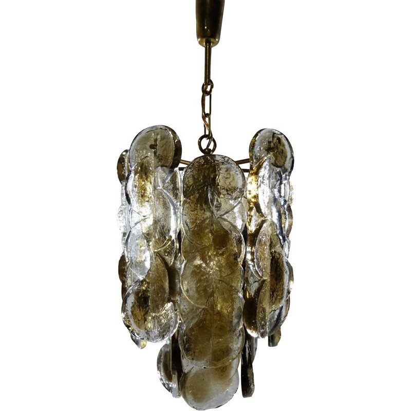 Vintage Citrus chandelier for Kalmar Franken KG in glass and iron 1970