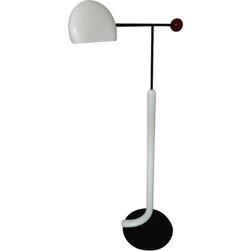 Vintage Tomo floorlamp for Luci in white metal 1980