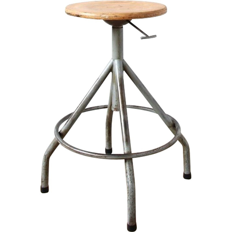 Vintage swivel stool France 1950s