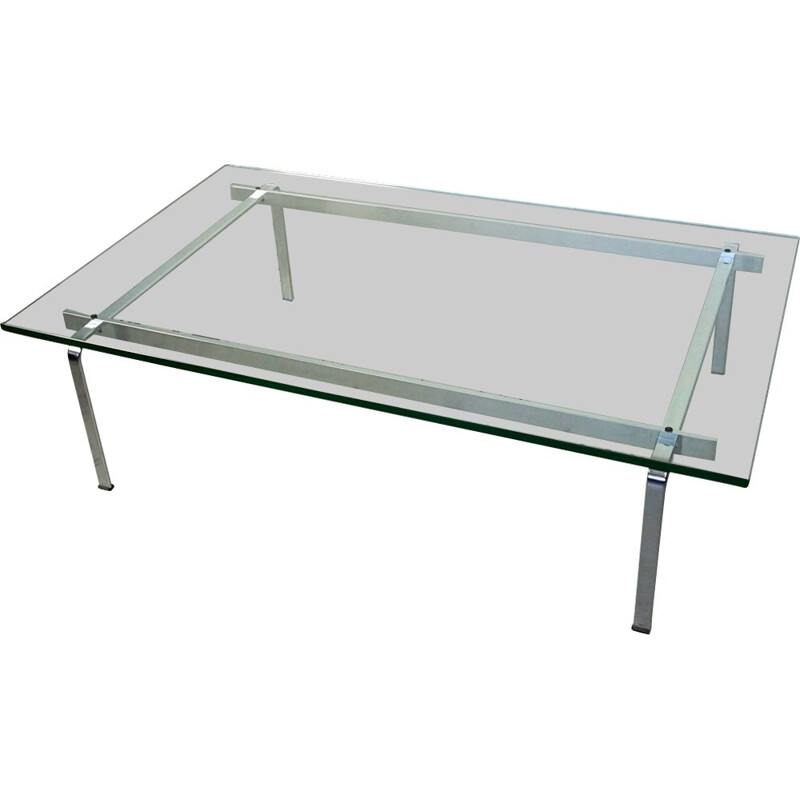 Vintage coffee table KF91 Steel and Glass By Fabricius and Kastholm Scandinavian 1960s