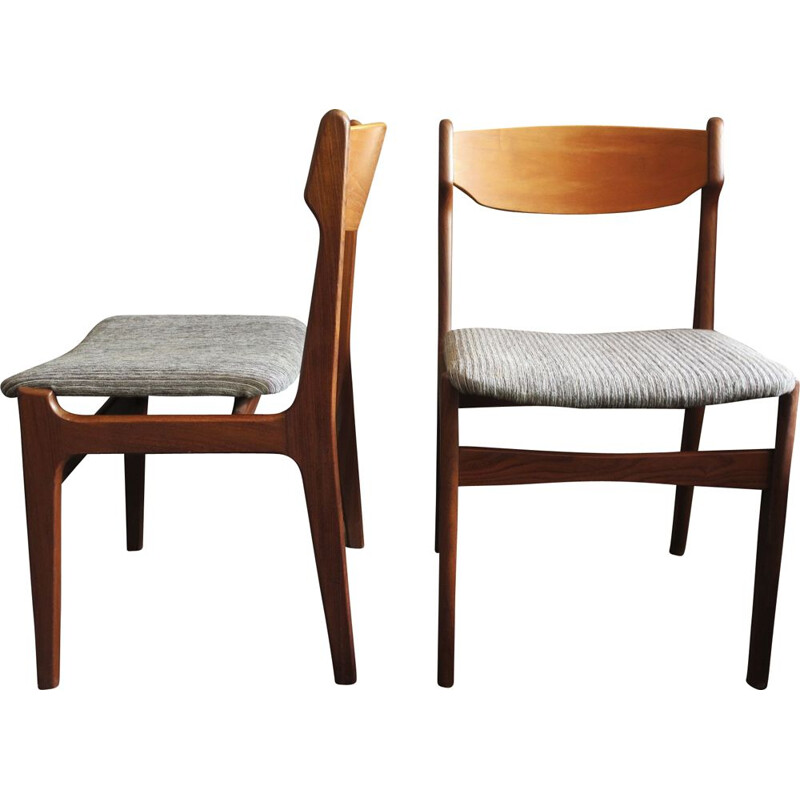 Pair of vintage chairs in teak by Erik Buch Denmark 1960s