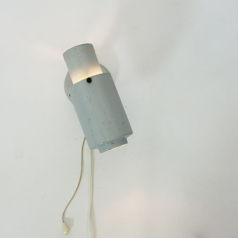 French vintage sconce for LITA in grey metal 1950