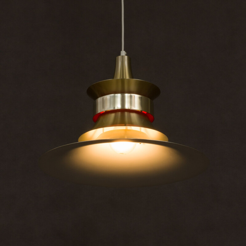 Vintage pendant lamp in aluminium by Bent Nordsted