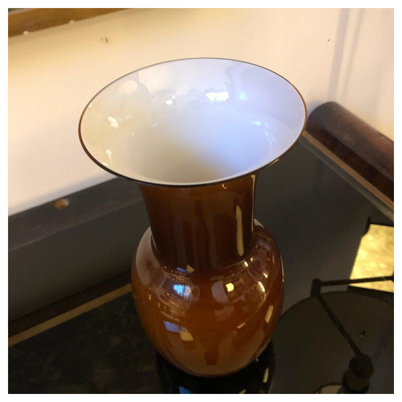 Vintage brown vase in Murano glass