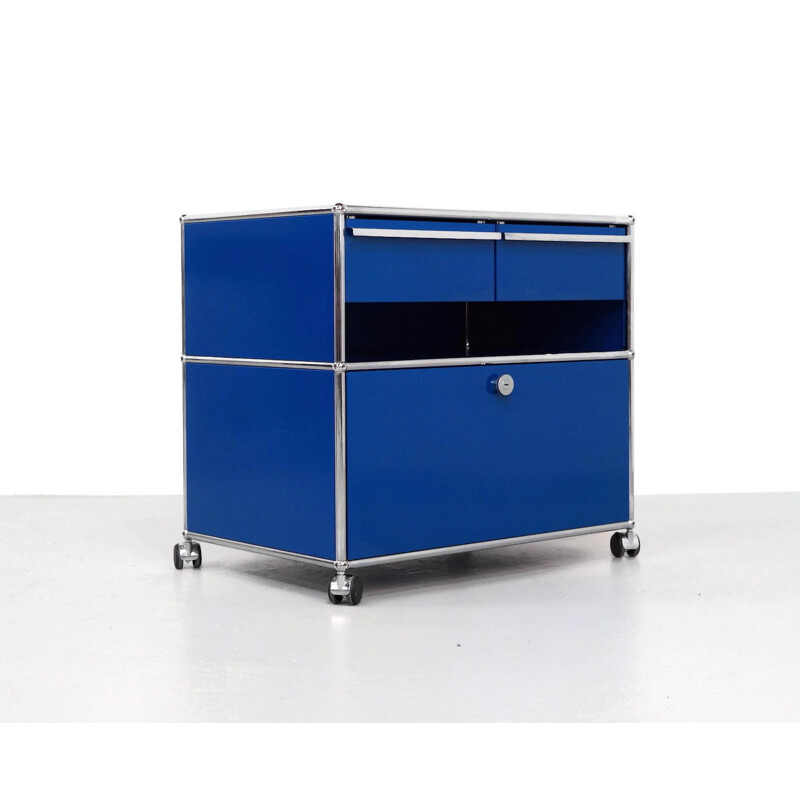 Vintage blue cabinet in metal by UMS Haller