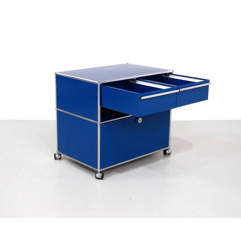 Vintage blue cabinet in metal by UMS Haller