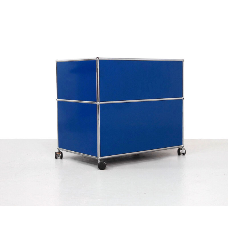 Vintage blue cabinet in metal by UMS Haller