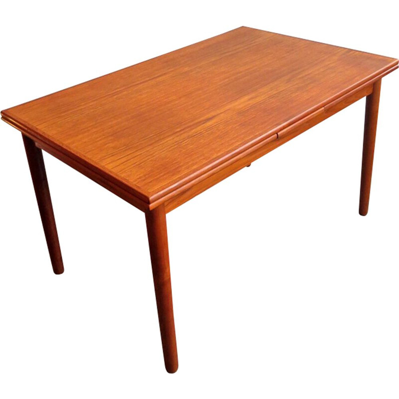 Table vintage danoise extensible en teck 1960