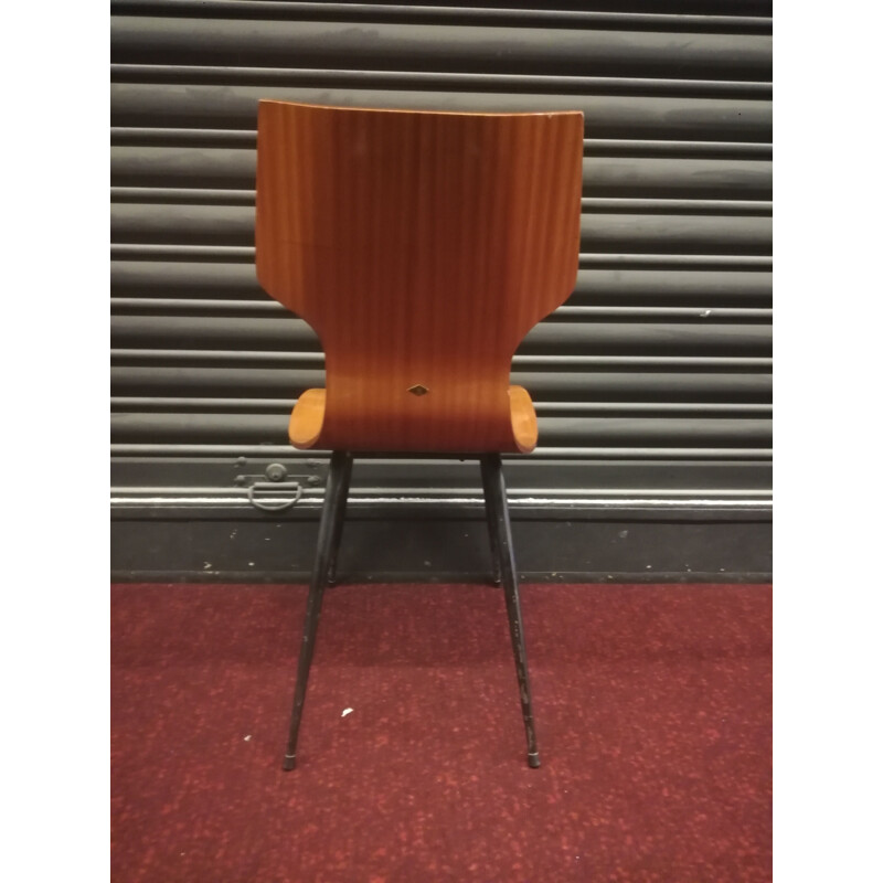 Set of 5 vintage chairs in mahogany Italy 1950s