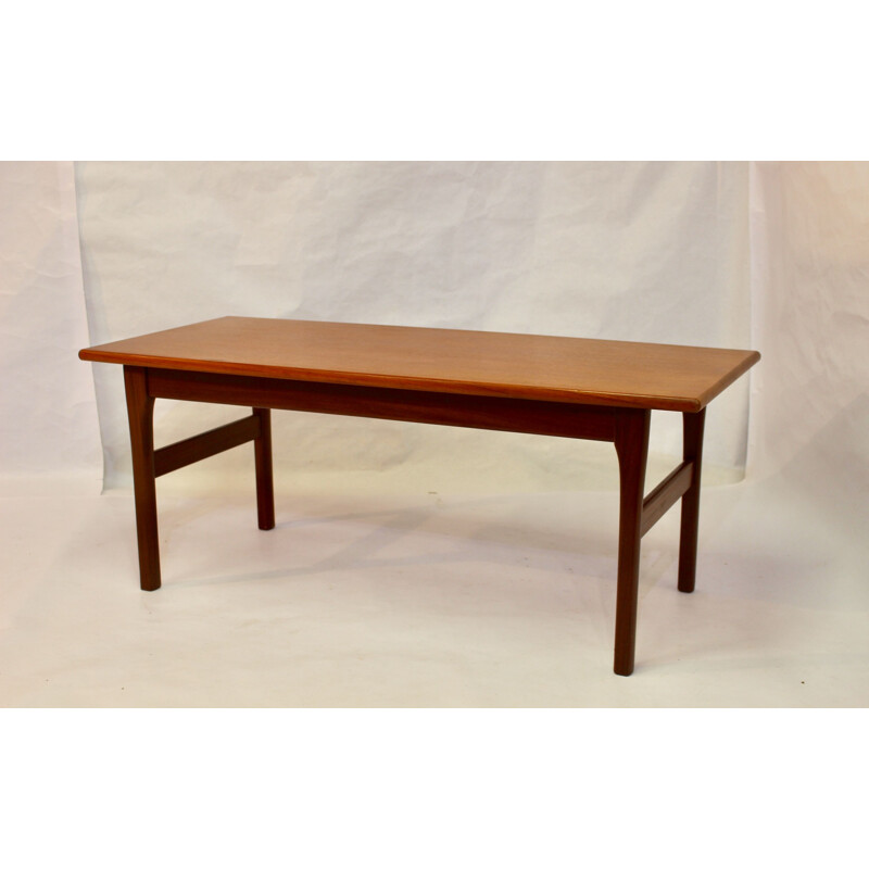 Table basse vintage en teck rectangulaire Scandinave de 1960