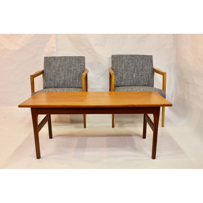 Vintage coffee table in teak rectangular Scandinavian 1960