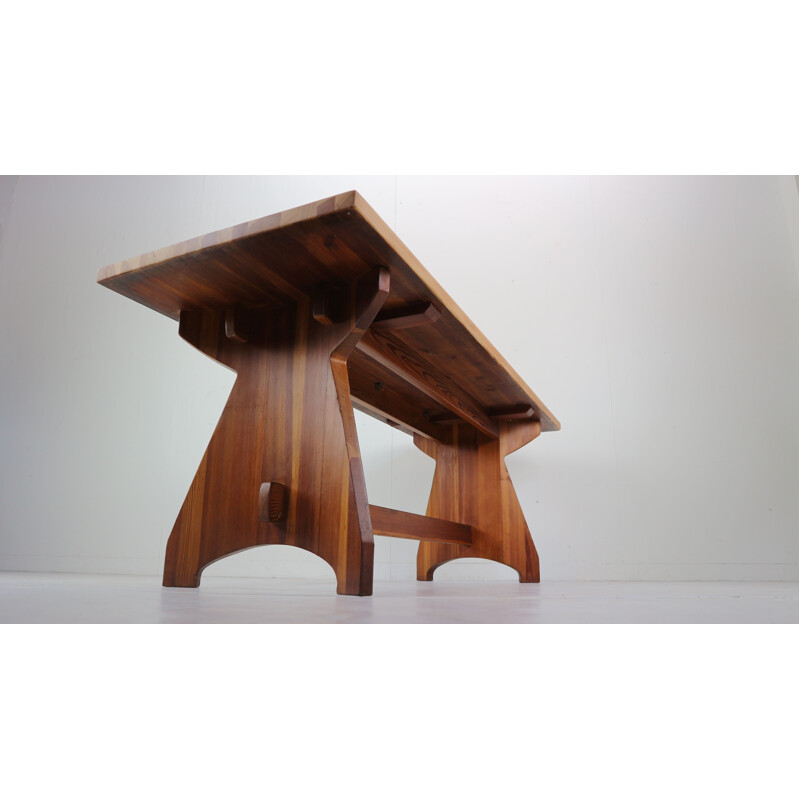 Vintage dining table in pine by Jacob Kielland Brandt for Christiansen Denmark 1960s