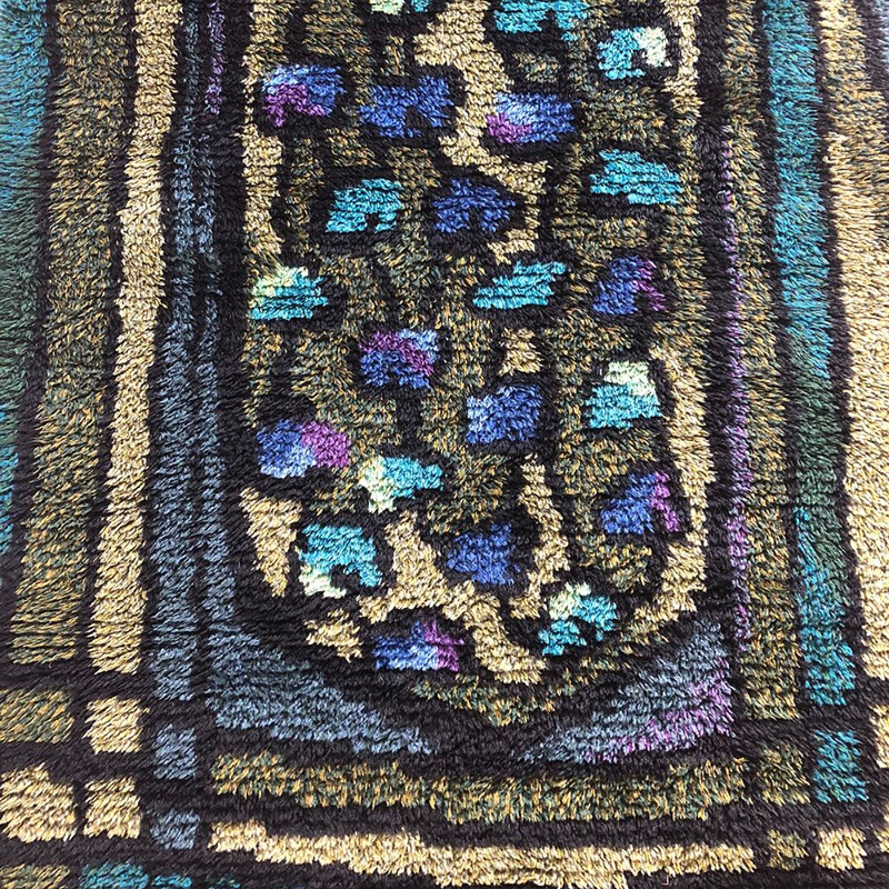 Vintage long pile rug by Rya, Sweden 1960