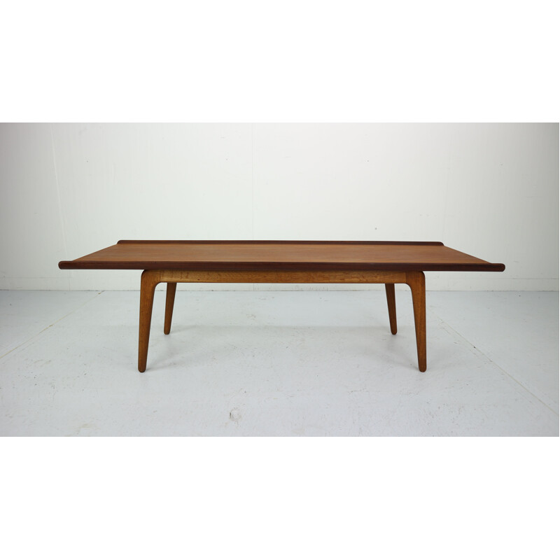 Vintage teak and oak coffee table by Aksel Madsen Bender 1960s