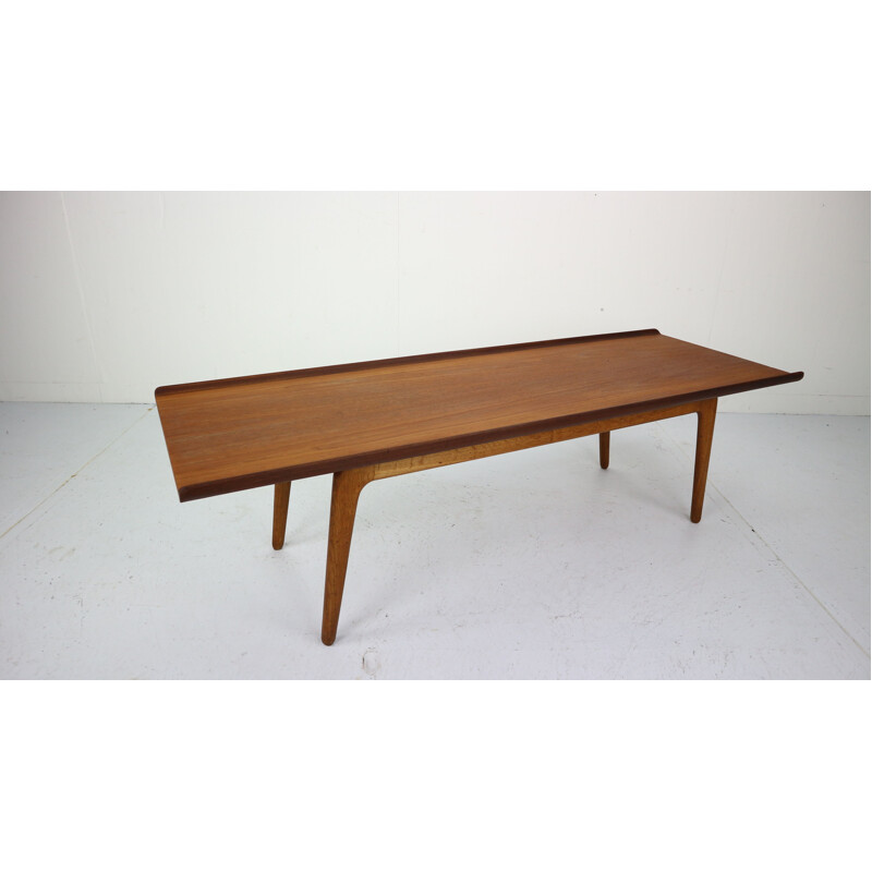 Vintage teak and oak coffee table by Aksel Madsen Bender 1960s