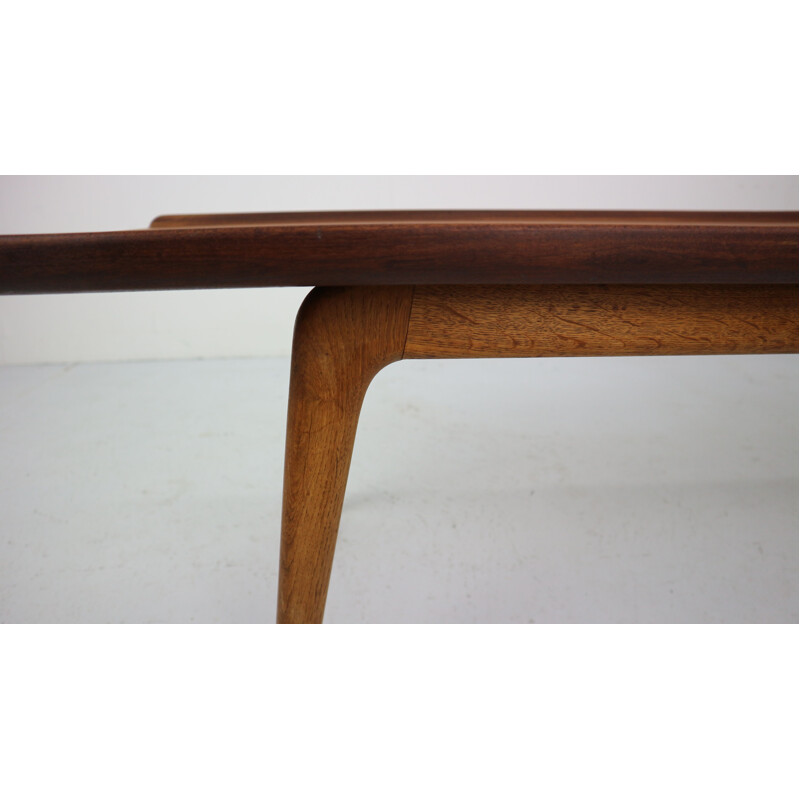 Vintage teak and oak coffee table by Aksel Madsen Bender 1960s